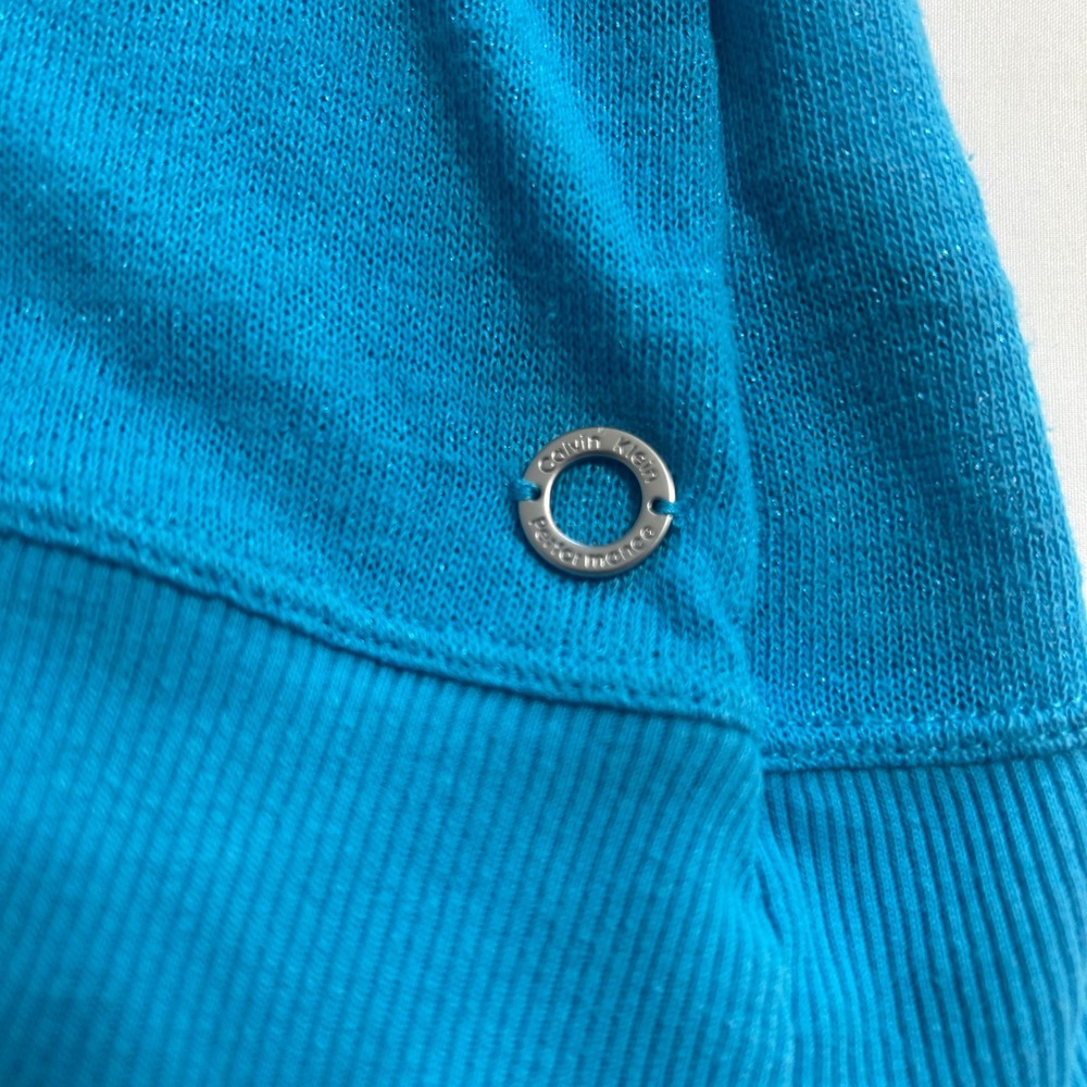 Calvin Klein Performance Womens XL Turquoise Blue V-Neck High-Low Top - Picture 5 of 8